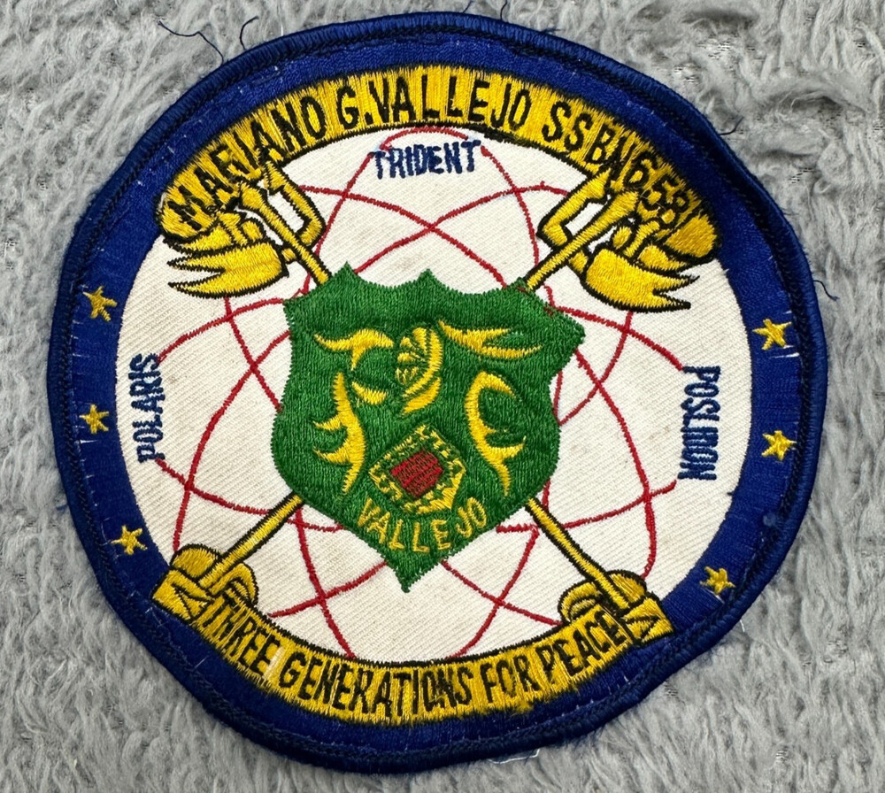 Vintage US Navy Patch USS Mariano G Vallejo Submarine Polaris Trident Poseidon
